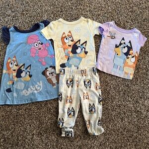 Bluey Kids Pajama Set - Blue, Yellow, Purple